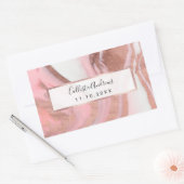 Roos Goud Roze Meisje Modern Geschilderd Marmer Rechthoekige Sticker (Envelop)