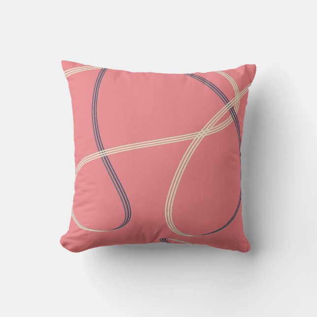 Roos Goud Roze Modern Abstract Sierkussen (Voorkant)
