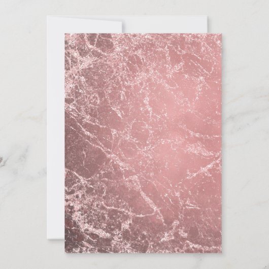 Roos Goud Roze Modern Glam Marmer Vrijgezellenfees Kaart (Achterkant)