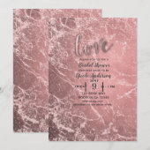 Roos Goud Roze Modern Glam Marmer Vrijgezellenfees Kaart (Voorkant / Achterkant)
