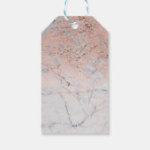 Roos Goud Roze Modern Marmeren Glam Chic Party Fav Cadeaulabel (Achterkant)