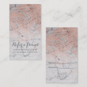 Roos Goud Roze Modern Marmeren Glam Verwijs een vr Aanbevelingskaartje (Voorkant / Achterkant)