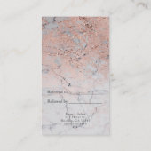 Roos Goud Roze Modern Marmeren Glam Verwijs een vr Aanbevelingskaartje (Achterkant)