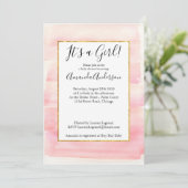 Roos Goud Roze Ombre Girly Baby shower Kaart (Staand voorkant)