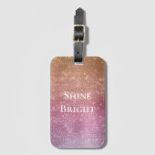 Roos Goud Roze Paarse Sparkle Bagagelabel (Voorkant (verticaal))