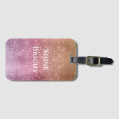 Roos Goud Roze Paarse Sparkle Bagagelabel (Voorkant (horizontaal))