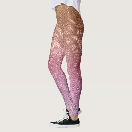 Roos Goud Roze Paarse Sparkle Leggings (Links)