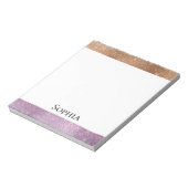 Roos Goud Roze Paarse Sparkle Notitieblok (Linkerzijde)