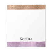 Roos Goud Roze Paarse Sparkle Notitieblok (Voorkant)