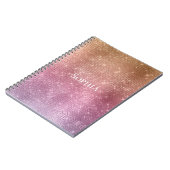 Roos Goud Roze Paarse Sparkle Notitieboek (Linkerzijde)