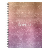 Roos Goud Roze Paarse Sparkle Notitieboek (Voorkant)