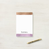 Roos Goud Roze Paarse Sparkle Post-it® Notes (Op bureau)
