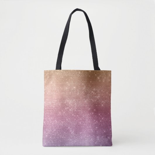 Roos Goud Roze Paarse Sparkle Tote Bag (Voorkant)