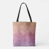 Roos Goud Roze Paarse Sparkle Tote Bag (Achterkant)