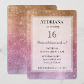 Roos Goud Roze Paarse Sparkle Verjaardag Kaart (Voorkant / Achterkant)