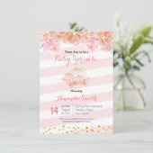 Roos Goud Roze Pompoen Baby Sprinkle uitnodiging (Staand voorkant)