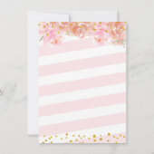 Roos Goud Roze Pompoen Baby Sprinkle uitnodiging (Achterkant)