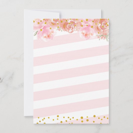 Roos Goud Roze Pompoen Baby Sprinkle uitnodiging (Achterkant)