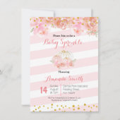 Roos Goud Roze Pompoen Baby Sprinkle uitnodiging (Voorkant)