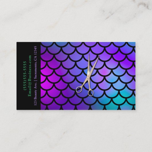 Roos Goud Roze Regenboog Zeemeermin Hair Stylist Visitekaartje (Achterkant)