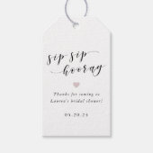 Roos Goud Roze Sip Hooray Vrijgezellenfeest Favor Cadeaulabel (Voorkant)