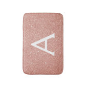 Roos Goud Roze Sparkle Glitter Monogram Naam Badmat (Voorkant Verticaal)