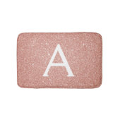 Roos Goud Roze Sparkle Glitter Monogram Naam Badmat (Voorkant)