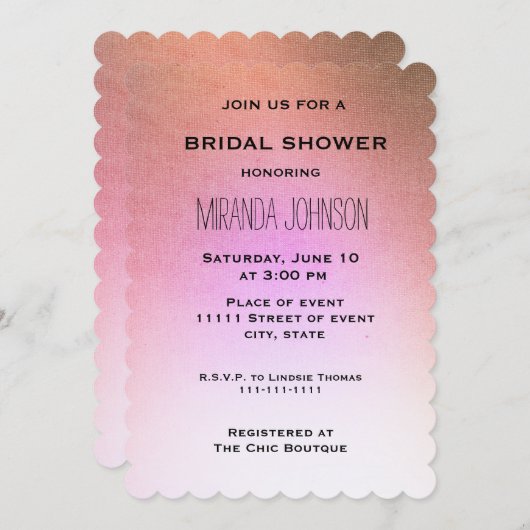 Roos Goud Roze Vrijgezellenfeest Kaart (Voorkant / Achterkant)