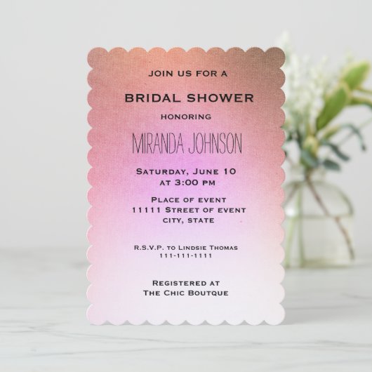 Roos Goud Roze Vrijgezellenfeest Kaart (Staand voorkant)