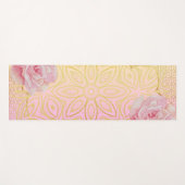 Roos Goud & Roze Waterkleur Mandala Yogamat (Voorkant (horizontaal))