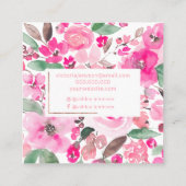 Roos Goud roze waterverf chic make-up Vierkante Visitekaartje (Achterkant)