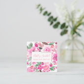 Roos Goud roze waterverf chic make-up Vierkante Visitekaartje (Staand voorkant)