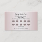 Roos Goud Roze Wimpers Klantloyaliteit Kaart Klantenkaartje (Achterkant)