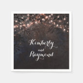 Roos Goud Rustiek Land Nacht Bruiloft Servet (Voorkant)