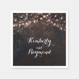 Roos Goud Rustiek Land Nacht Bruiloft Servet