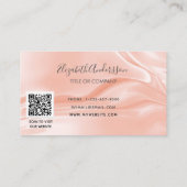 Roos goud satijnzijde elegant QR code logo Visitekaartje (Achterkant)