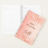 Roos Goud sinaasappel Glitter Naam Script 2026 Planner (Display)