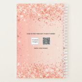 Roos Goud sinaasappel Glitter Naam Script 2026 Planner (Achterkant)