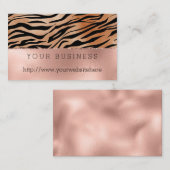 Roos Goud Sinaasappel Zwart Tijger Print Visitekaartje (Voorkant / Achterkant)