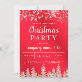 Roos goud sneeuw rood metallic corporate Christmas Kaart