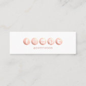 Roos goud sociale media elegante professionele mod mini visitekaartje (Voorkant)