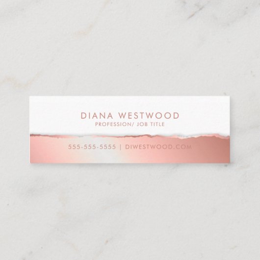 Roos goud sociale media elegante professionele mod mini visitekaartje (Achterkant)