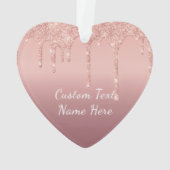 Roos Goud Sparkly Kerstversiering Aangepaste tekst Ornament (achterkant)