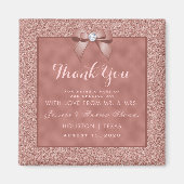 Roos Goud & Stijlvolle Glitter Bruiloft Magneet (Voorkant)