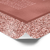Roos Goud & Stijlvolle Glitter Bruiloft Zitkaarten Perfect Poster (Hoek)