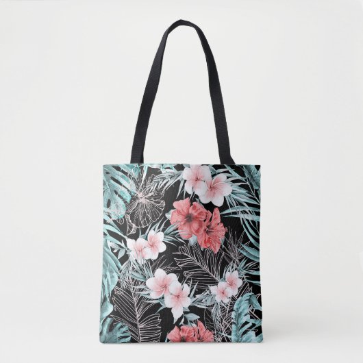 Roos Goud Tropisch Botanisch Aloha Ananas Chic Tote Bag (Voorkant)