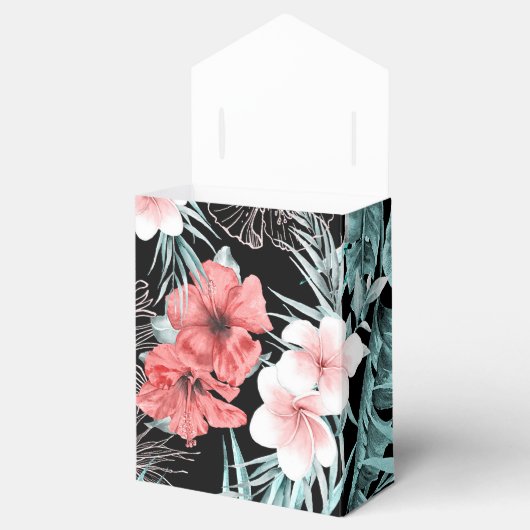 Roos Goud Tropisch Elegant Botanisch Aloha Luau Bedankdoosjes (Geopend)