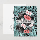 Roos Goud Tropische Elegante Botanische Sla de Dat Aankondigingskaart (Voorkant / Achterkant)