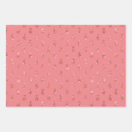 Roos Goud Tropische Glitter Ananas Inpakpapier Vel