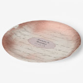 Roos Goud Typografie Bruiloft Papieren Bordje (Gekanteld)